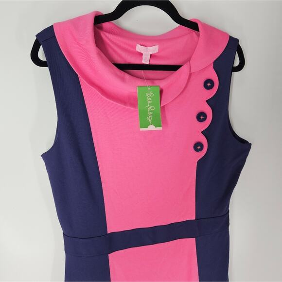 Lilly Pulitzer Bright Navy Fiona Combo Dress XL - Picture 2 of 11